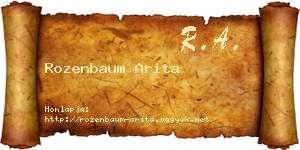 Rozenbaum Arita névjegykártya